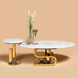 Harmonia Elegance Centre Table for Living Room - Set of 2 (Stainless Steel)