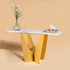 Midnight Gold Marble Top Console Table (Stainless Steel)