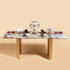 Luminary Junction Dining Table Gold - Brown Marble Top (Stainless Steel/Delhi Ncr Only)