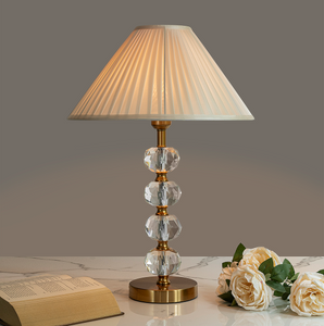 Dezire Textured Stainless Steel Crystal Lamp with Shade