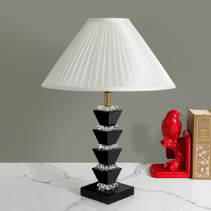 Slique English Stainless Steel Crystal Lamp  with shade