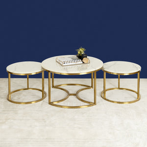 Opulent Tranquility Coffee Table Gold - Set of 3 (STAINLESS STEEL)