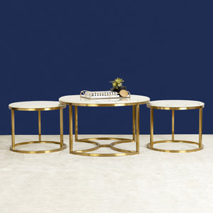 Opulent Tranquility Coffee Table Gold - Set of 3 (STAINLESS STEEL)