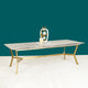 The Roman Rectangular Marble Coffee Table - GOLD (Stainless Steel) (Gray and white Stone)