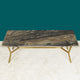 The Roman Rectangular Marble Coffee Table - GOLD (Stainless Steel) (Gray and white Stone)