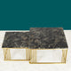 Luminary Haven Coffee Table Gold with Black stone - Set of 2 (STAINLESS STEEL)