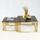 Luminary Haven Coffee Table Gold with Black stone - Set of 2 (STAINLESS STEEL)