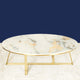 Oval Delight Centre Table with Gold and White Marble (STAINLESS STEEL)