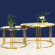 The Mystique Tube Set of 2 Nesting Coffee Table - Gold (Stainless Steel) (Panda Stone)