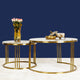The Mystique Tube Set of 2 Nesting Coffee Table - Gold (Stainless Steel) (Gold and white stone)