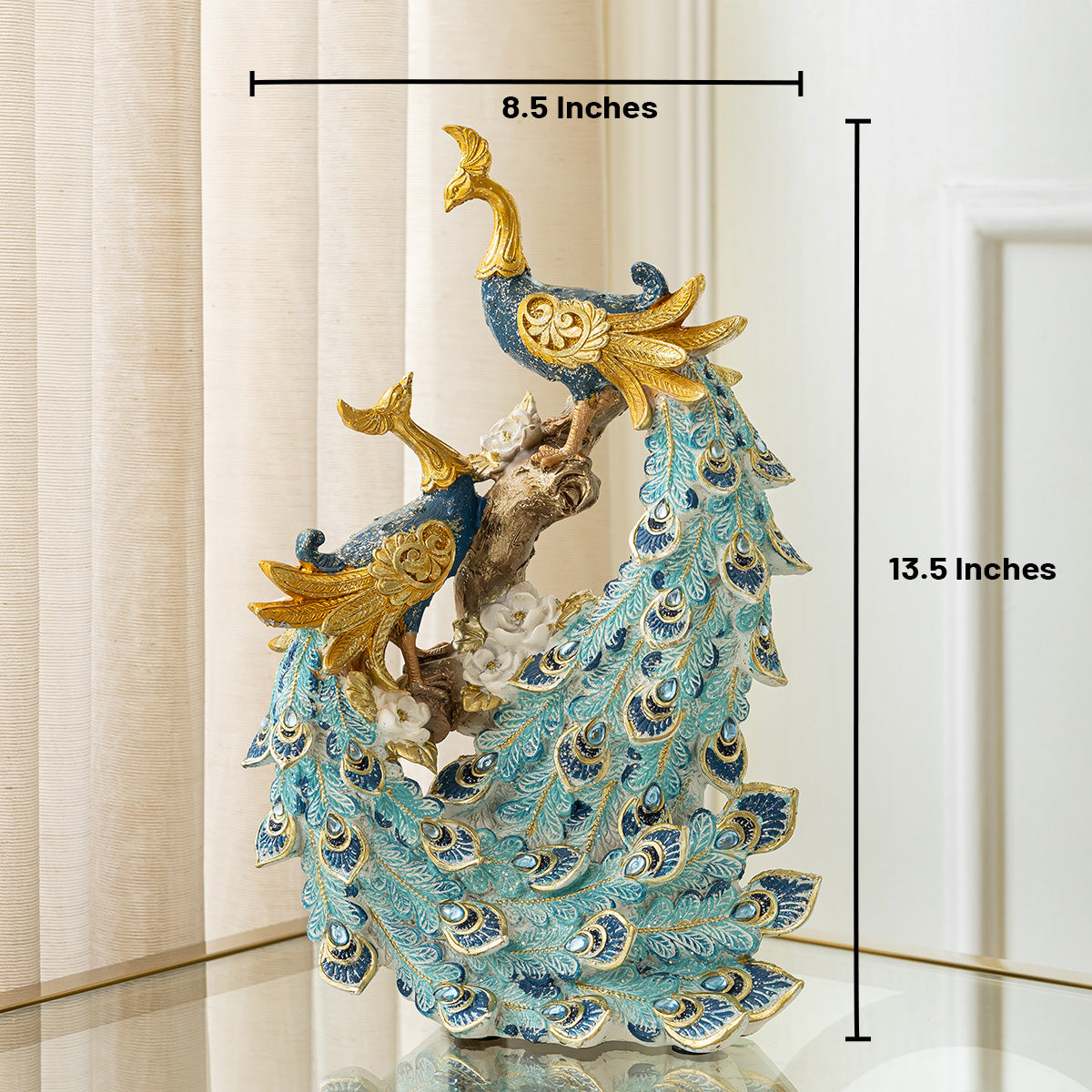 Lustrous Lovebirds Home Decoration Showpiece
