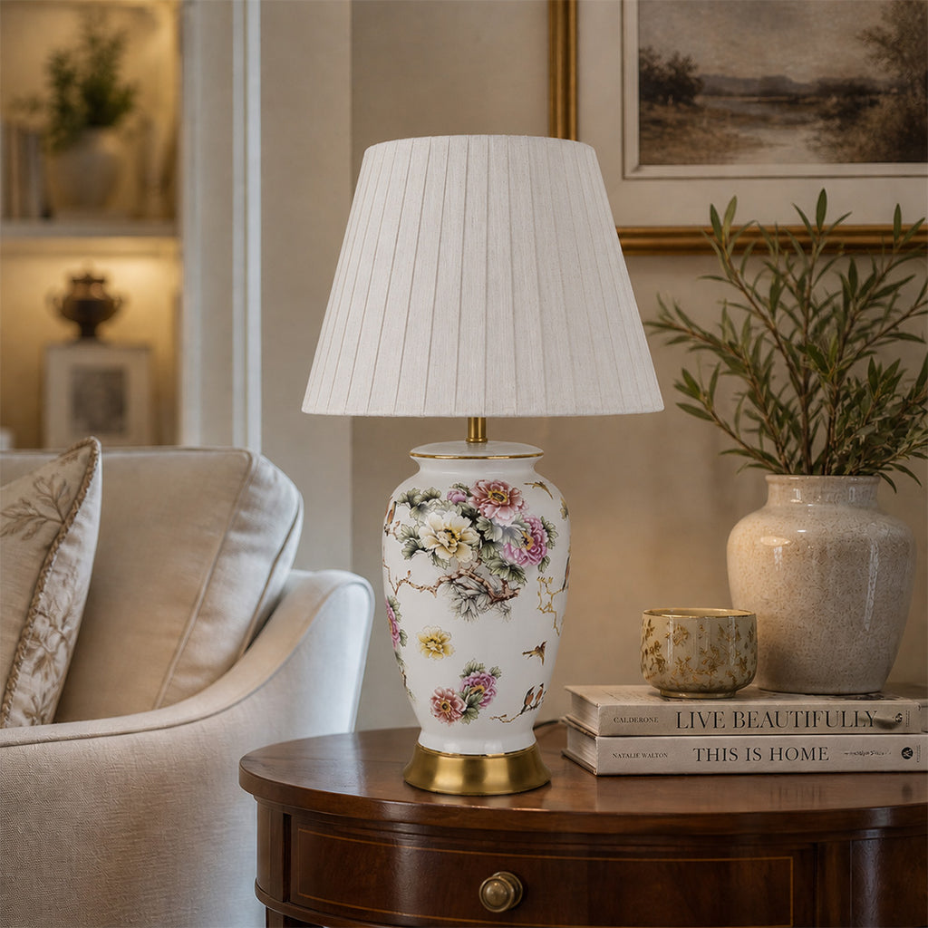 Illuminating Grace Ceramic Table Lamp for Study