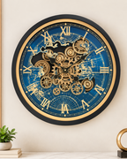 Worldline Timepiece Luxury Designer Silent Movement Wall Clock For Living Room With Moving Gear Mechanism Buy Wall Clock Online - Medium (Blue) (With Light & Remote) (Radial Brushing Metallic Sheen)