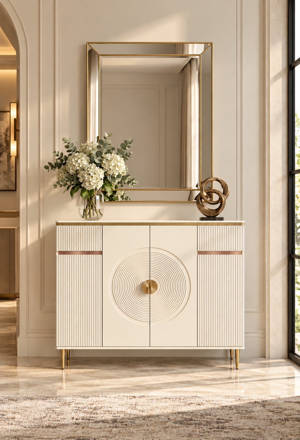 Snow Vortex Wooden Storage Cabinet and Console Table For Home & Crockery Storage Cabinet / Crockery Unit