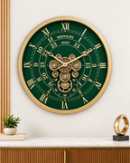 Mystic Motion Luxury Designer Silent Movement Wall Clock For Living Room With Moving Gear Mechanism- Medium (Green)  (With Light & Remote) (Brushing Luxury Watch Dial Collection)