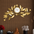 Golden Sunrise Floral Metal Wall Art Clock