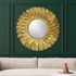 Gleaming Leaf Circle Wall Mirror