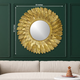 Gleaming Leaf Circle Wall Mirror