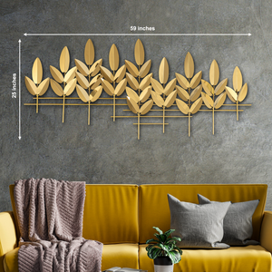 Luminous Leaf Metal Wall Art Panel