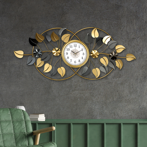 Luxurious Golden Radiance Metal Wall Art Clock
