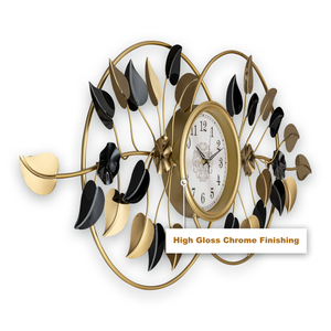 Luxurious Golden Radiance Metal Wall Art Clock