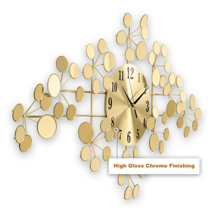Metallic Blossom Metal Art Wall Clock