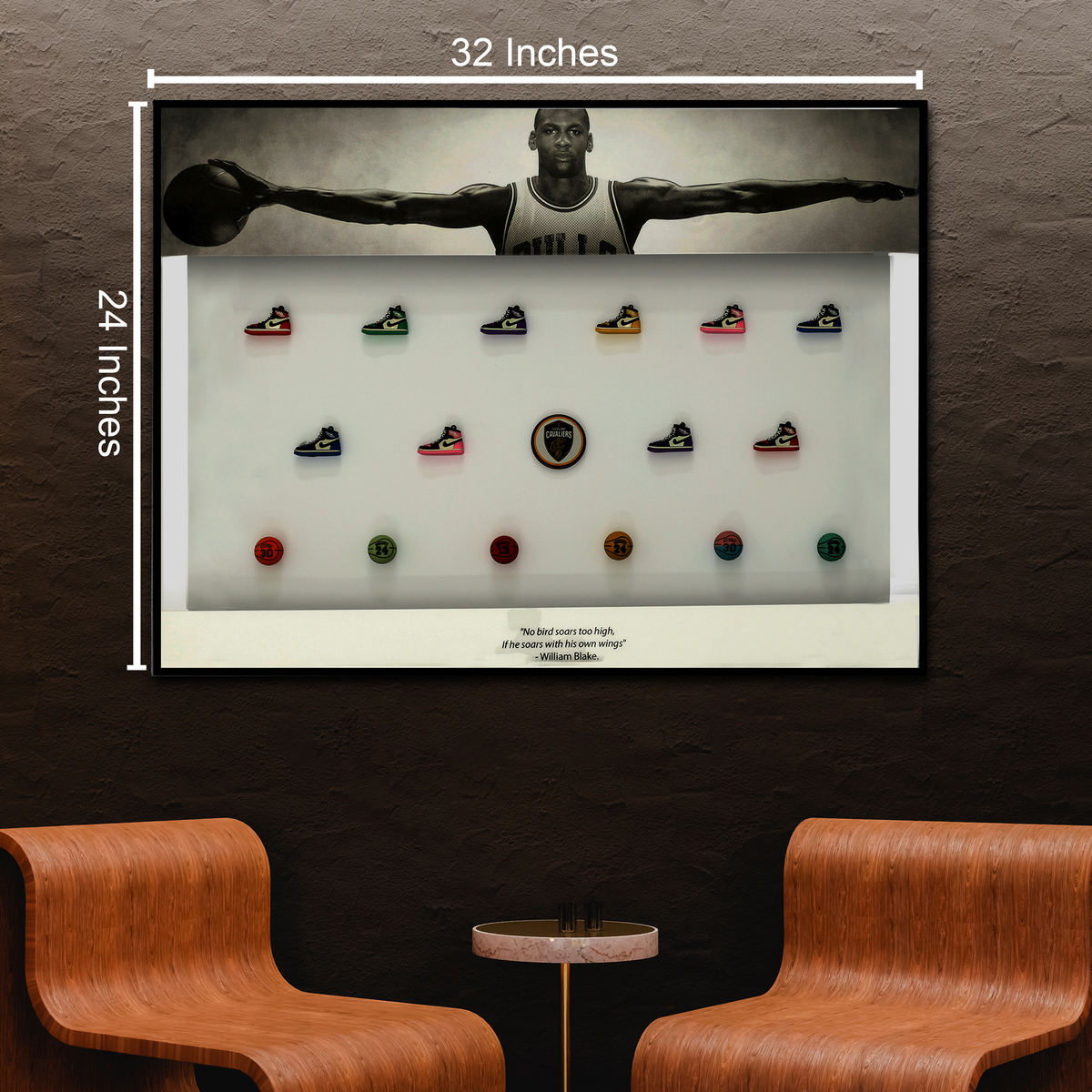 Michael Jordan Basketball Pop Art Shadow Box