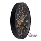 Midnight Dial Luxury Designer Wall clocks for the Home With Moving Gear Mechanism (Steel Body)