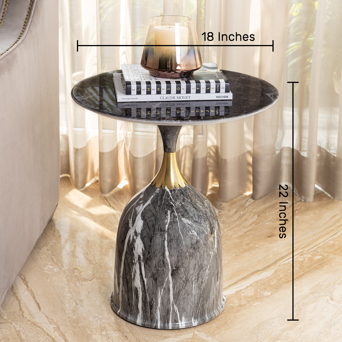 Midnight Splendor Side Table For Living Room – Dekor Company