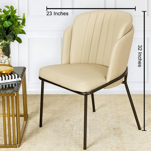 Orchid Dream Comfort Metal Dining Chair - (Off-White)