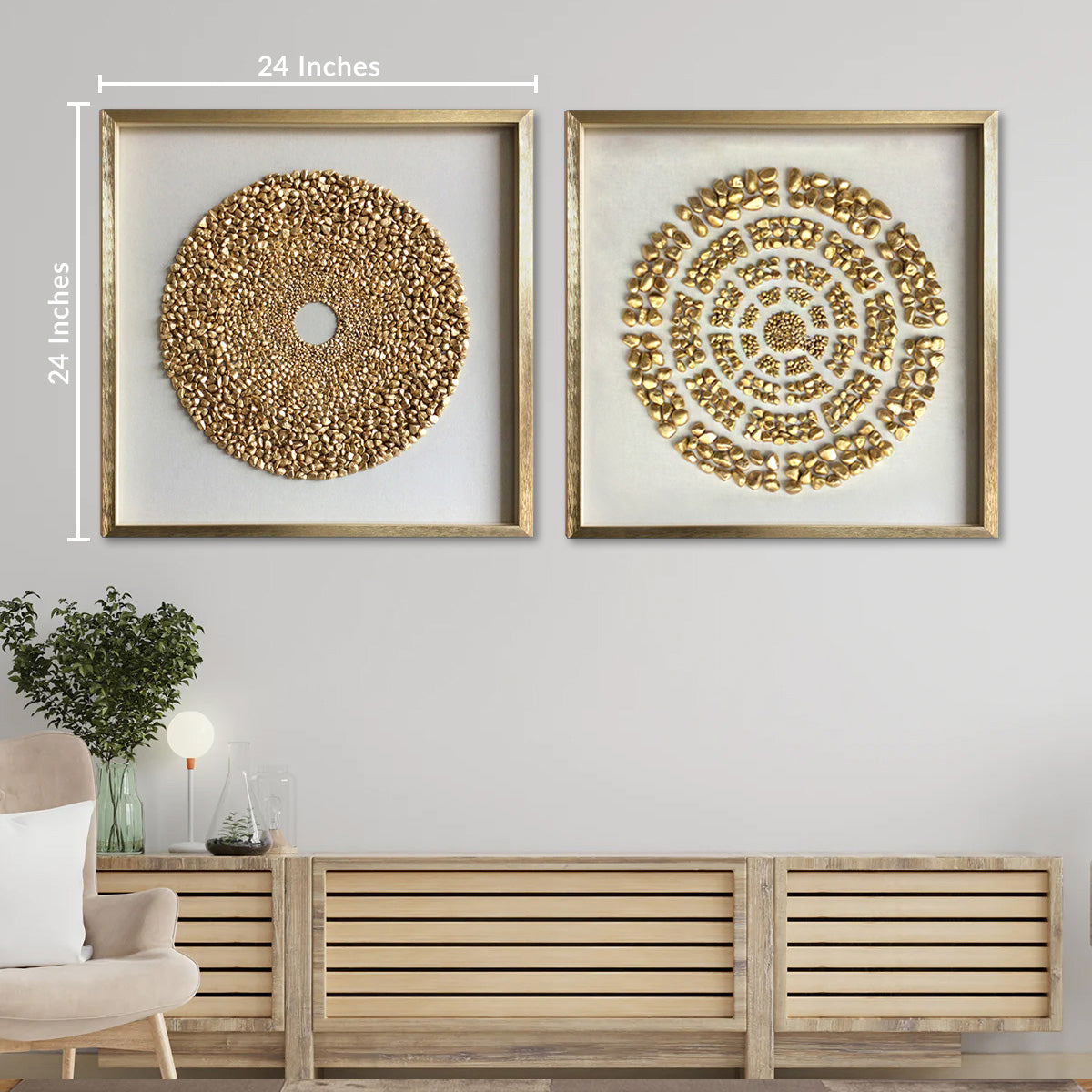 The Golden Overlay & Illustrious Allure Shadow Box for Wall Decoration Pair - Set of 2