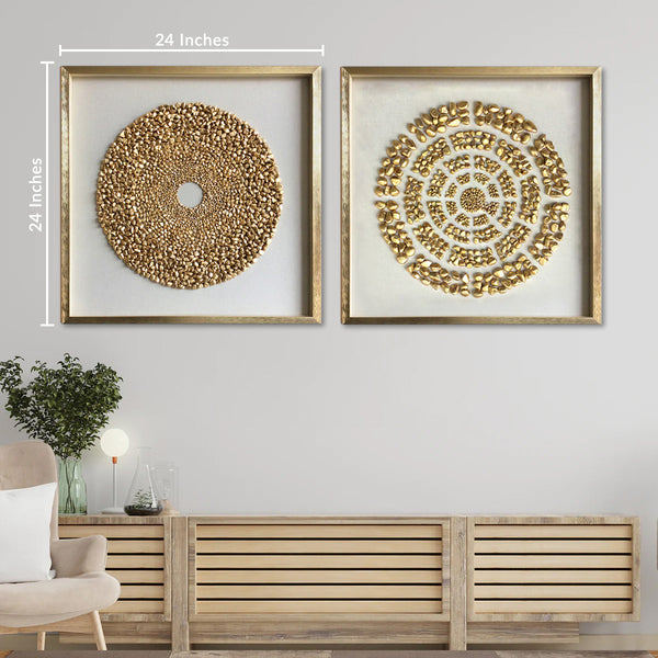 The Golden Overlay & Illustrious Allure Shadow Box for Wall Decoration Pair - Set of 2