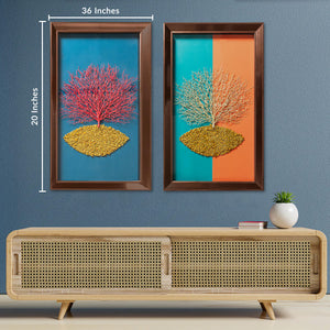 Symphony of Trees Shadow Box Wall Decoration Piece Pair-Set of 2