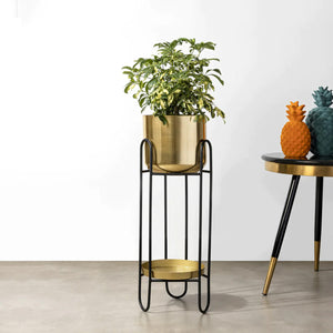 Contemporary Black And Bronze Vibrant Planter - Small