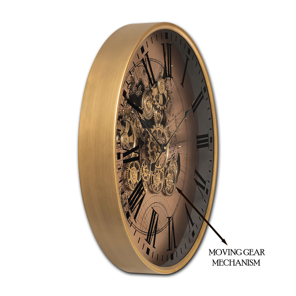 Phantom Dial Luxury Designer Watches Wall Clock For Living Room With Moving Gear Mechanism Buy Wall Clock Online - Big (Steel Body)