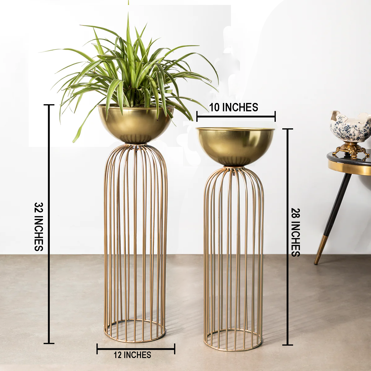 plant pot gold stand Buy Urban Zen Planter Gold Stand & Gold Pot Pair