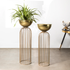 Urban Zen Planter (Gold Stand & Gold Pot) - Pair