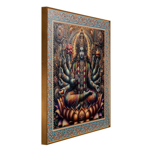 Radiance of Wealth The Goddess Laxmi Painting on Lotus for Home