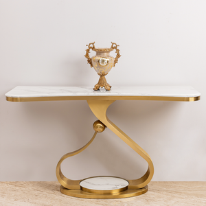 Aurelia Luxe Console Table For Home - Stainless Steel