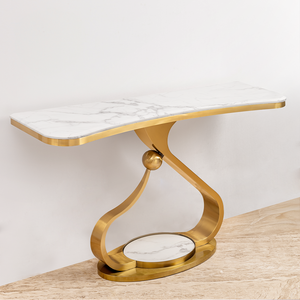 Aurelia Luxe Console Table For Home - Stainless Steel