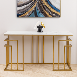 Zenith Grace Console Table For Home - Stainless Steel