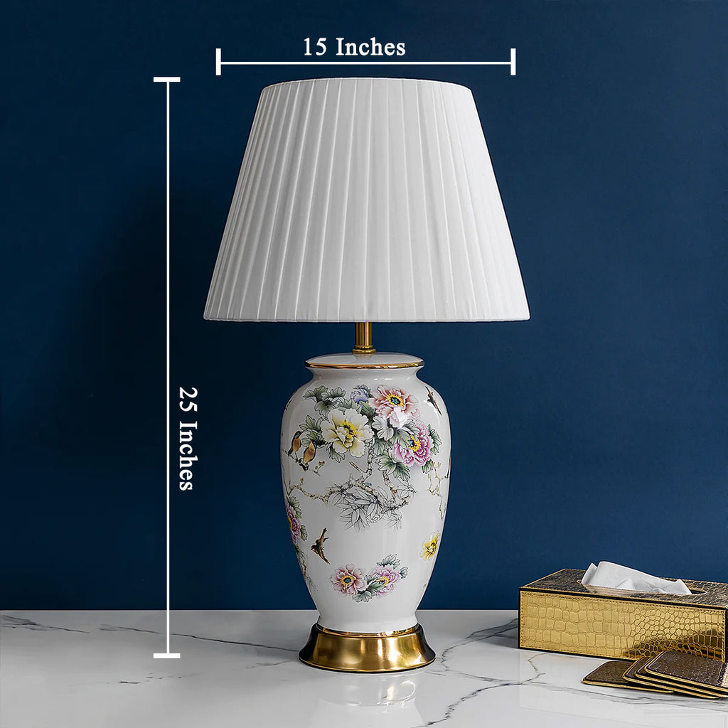 Illuminating Grace Ceramic Table Lamp for Study
