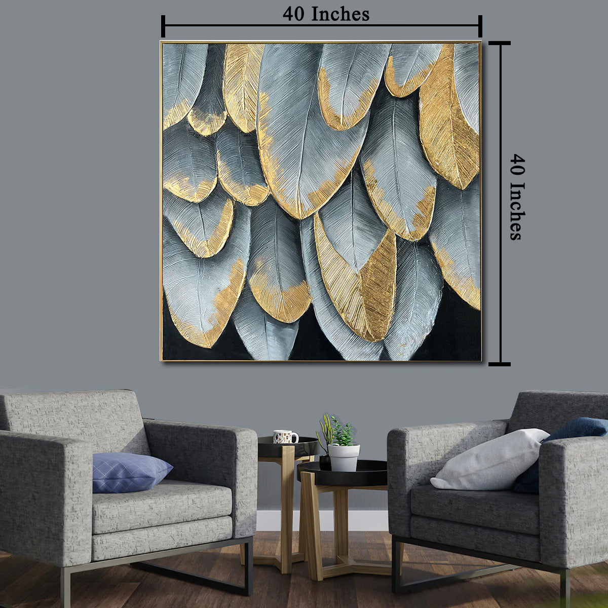 The Circle of Life 100% Hand Painted Wall Decor Paintings for Home (40 x 40 Inches)