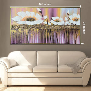 Whispered Euphoria Handpainted Wall Painting (With Golden Outer Floater Frame frame)