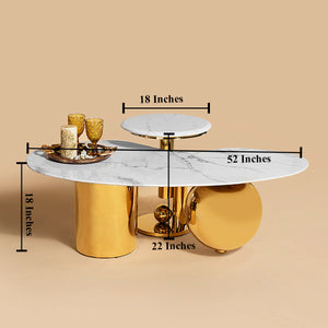 Retro Fusion Centre Table for Living Room - Set of 2 (Stainless Steel)
