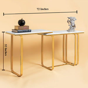 Enchanted Oasis Console Table For Living Room -  Gold (Stainless Steel)