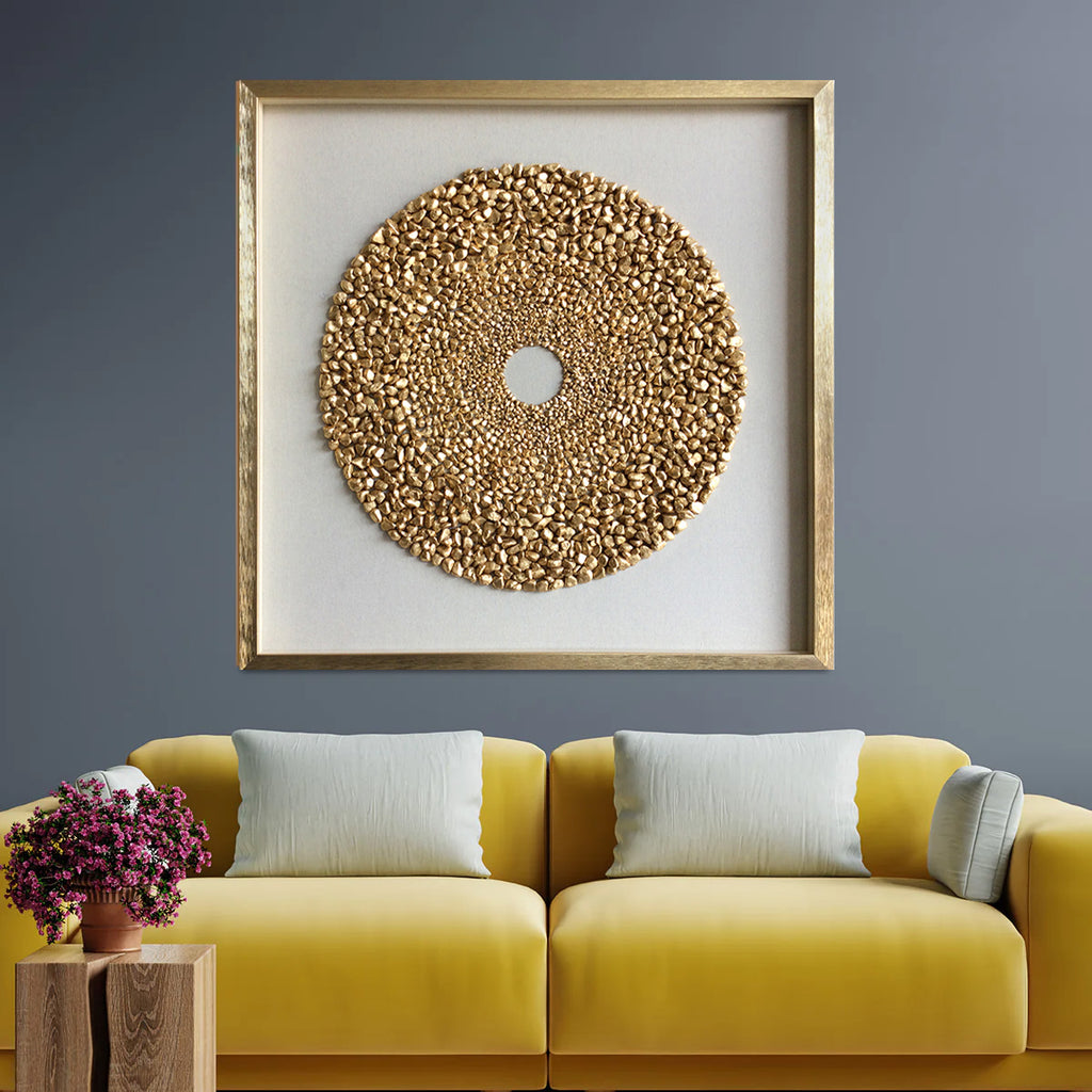 Gold overlay leaf Shadow Box Wall Decoration Piece (Medium)