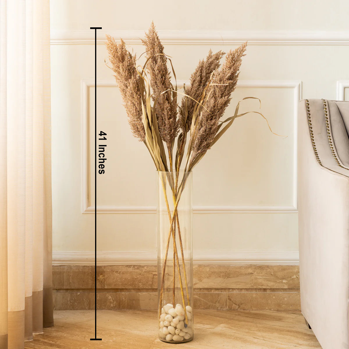 Soft Feather Pampas Grass Artificial Stem (Single Stem Only)