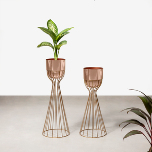 Artful Foliage Planters Set of 2 - Rose Gold