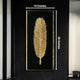 The Golden Glittered Feather Shadow Box Wall Decoration Piece - Set of 2